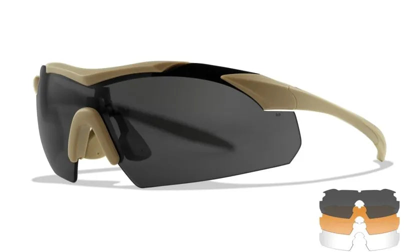 WileyX Vapour 2.5 - Protective Shooting Glasses - Multi Lense - Tan Frame